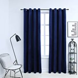 Furnova Zatemnitvene zavese z obročki 2 kosa žamet temno modre 140x175, (21918336) | Shoptok.si