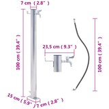  Vrtni stup za vodu 100 cm od nehrđajućeg čelika okrugli | Eponuda.com