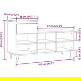 vidaXL Omarica za čevlje siva sonoma 102x36x60 cm inženirski les | Shoptok.si
