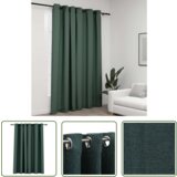  The Living Store Zatemnitvena zavesa z obročki videz platna zelena 290x245 cm - Zavesa, (21744137) | Shoptok.si