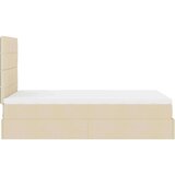 vidaXL Otomanski posteljni okvir z vzmetnico krem 120x190 cm blago, (21608374) | Shoptok.si