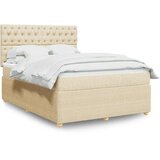  Krevet s oprugama i madracem krem 160x200 cm od tkanine | shoptok.hr