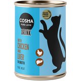  Varčno pakiranje Cosma Drink 24 x 100 g - Piščanec s piščančjimi jetri | shoptok.hr