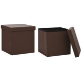 vidaXL Zložljiv stolček s prostorom za shranjevanje 2 kosa rjav PVC, (20700460) | Shoptok.si