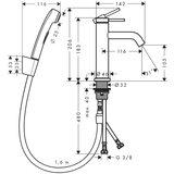 Hansgrohe 73211000 tecturis s 110 clickclack armatura za umivalnik s higijenskim tuš setom Cene