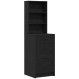  Toaletni stol s zrcalnim svjetlima 3 pcs Crna Konstruirano drvo | shoptok.hr