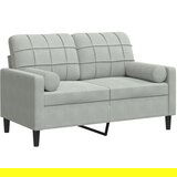 Maison Chic kavč - Sofa - Kanape dvosed z okrasnimi blazinami svetlo siv 120 cm žamet, (21727926) | Shoptok.si