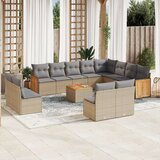 vidaXL 13-dijelni set vrtnih sofa s jastucima poliratan Bež | shoptok.hr