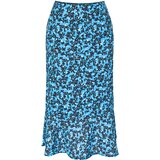 Trendyol Blue Flounce Viscose Fabric Animal Pattern Midi Woven Skirt | Shoptok.si