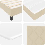 Box Postelja z vzmetnico z vzmetnico krema 200 x 100 cm Poliester, (5000128060) | Shoptok.si