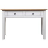 Maison Chic konzolna miza - miza ob steni bela 110x40x72 cm trdna borovina Panama Range, (21786432) | Shoptok.si