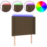 Maison Chic led posteljno vzglavje - vzglavna omarica - nočna omarica temno rjavo 83x16x118/128 cm blago, (21712550) Cene