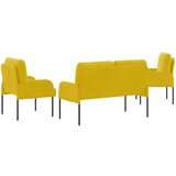 vidaXL Setovi sofa s jastukom 3 pcs Žuta 115 x 56 x 80 cm Šperploča - Žuta | shoptok.hr