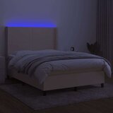  Krevet box spring s madracem LED krem 140x200 cm od tkanine | shoptok.hr