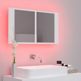  LED kupaonski ormarić s ogledalom bijeli 80x12x45 cm akrilni | shoptok.hr