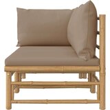  Sedežna garnitura 2-delna s taupe blazinami bambus | Shoptok.si