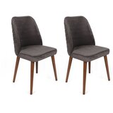 Hanah home Tutku-341 V2 AnthraciteWalnut Chair Set (2 Pieces) | ePonuda.com