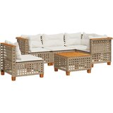 vidaXL 6-dijelni set vrtnih sofa s jastucima bež od poliratana | shoptok.hr
