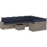 vidaXL 10-dijelni set vrtnih sofa od poliratana s jastucima sivi | shoptok.hr