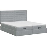  Podesivi krevet s madracem 2 kom. Svjetlosiva Tkanina 200 x 200 cm | Shoptok.si