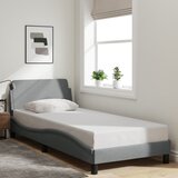 Maison Chic Posteljni okvir - Enojna postelja - Postelja za odrasle brez vzmetnice svetlo siv 90x190 cm blago-J7557, (21764419) | Shoptok.si