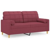  Dvosjed s ukrasnim jastucima boja vina 140 cm od tkanine | shoptok.hr