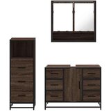vidaXL 3-dijelni set kupaonskog namještaja boja smeđeg hrasta drveni | shoptok.hr