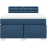  Krevet s oprugama i madracem plavi 140 x 190 cm od tkanine | shoptok.hr