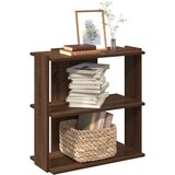 vidaXL Knjižna omara 3-nadstropna rjavi hrast 60x30x60 cm inž. les | Shoptok.si