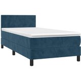  box spring s madracem LED tamnoplavi 80 x 200 cm baršun | Eponuda.ba