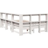  Knjižna postelja brez vzmetnice bela 120x190 cm trdna borovina | Shoptok.si