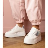 Gemre White sneakers with a blue heart and rhinestones Lerisol | Shoptok.si