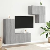  4-dijelni zidni TV elementi siva boja hrasta konstruirano drvo | shoptok.hr