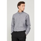 AC&Co / Altınyıldız Classics Men's Khaki Comfort Ft Relaxed Cut Button Collar Cotton Dobby Linen Shirt Cene