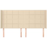  Uzglavlje s ušima krem 203x16x118/128 cm od tkanine | shoptok.hr