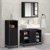  Set namještaja za kupaonicu 3 kom. Crni hrast 80 x 33 x 60 cm | shoptok.hr