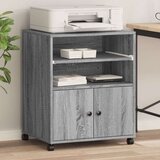 vidaXL Stojalo za tiskalnik s kolesi siva sonoma 60x48x74 cm | Shoptok.si