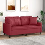 vidaXL Dvosjed s ukrasnim jastucima boja vina 140 cm oumjetne kože | shoptok.hr