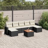  8-dijelni set vrtnih sofa od poliratana s jastucima crni | shoptok.hr