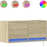  Zidni TV ormarić s LED svjetlima boja hrasta sonome 80x31x38 cm | Eponuda.com