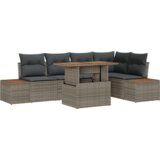  Vrtna garnitura - 6-dijelni set vrtnih sofa s jastučićima siva poli ratan | shoptok.hr