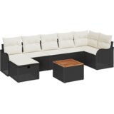vidaXL set od 8 komada vrtne sofe s jastucima crni poli ratan, 2-sjedalna vrtna sofa s jastucima crni poli ratan | shoptok.hr