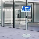  Postolje za poster Srebrno 33 x 33 x 123 cm PVC i čelik | shoptok.hr
