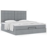 vidaXL Otomanski posteljni okvir z vzmetnico siv 180x200 cm blago Cene
