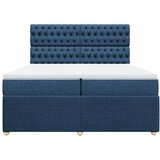 vidaXL Box spring postelja z vzmetnico modra 200x200 cm blago, (21306323) | Shoptok.si