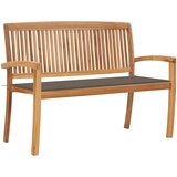 vidaXL vrtna klop z blazino 128,5 cm trdna tikovina | Shoptok.si