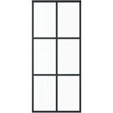 Drsna vrata ESG steklo in aluminij 90x205 cm črna, (20767257) | Shoptok.si
