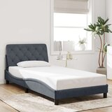  Okvir kreveta s LED-om bez madraca tamnosivi 100x203 cm baršunasti - Tamno siva 100 x 203 cm | shoptok.hr