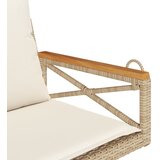  Klupa za ljuljanje s jastucima bež 63x62x40 cm od poliratana | Eponuda.com