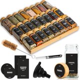 Deco Haus Organizator za predal iz bambusa s kozarčki za začimbe - 3-stopenjski organizator za predal - kuhinjski organizator, organizator za predal, (21928493) | Shoptok.si